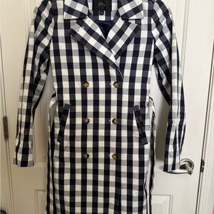 J. Crew Black and White Checkered Women's Peacoat